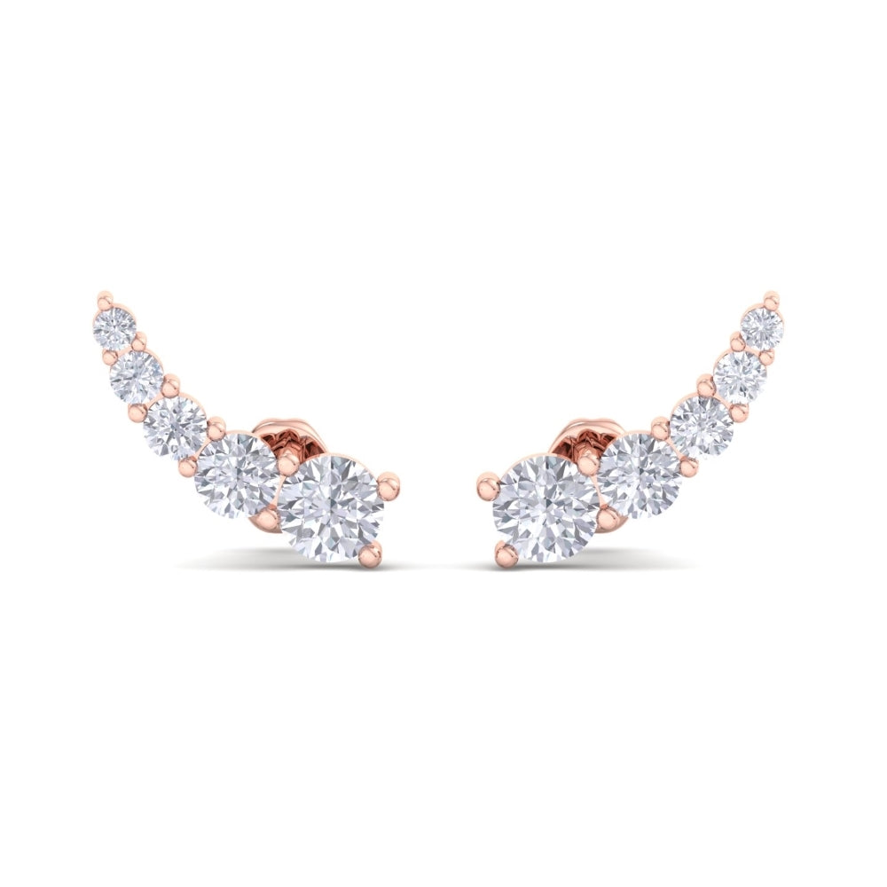 Dainty Rose Gold Ear Climbers. Elevate your style with these Dainty Rose Gold Ear Climbers. Crafted with precision from 18k R...