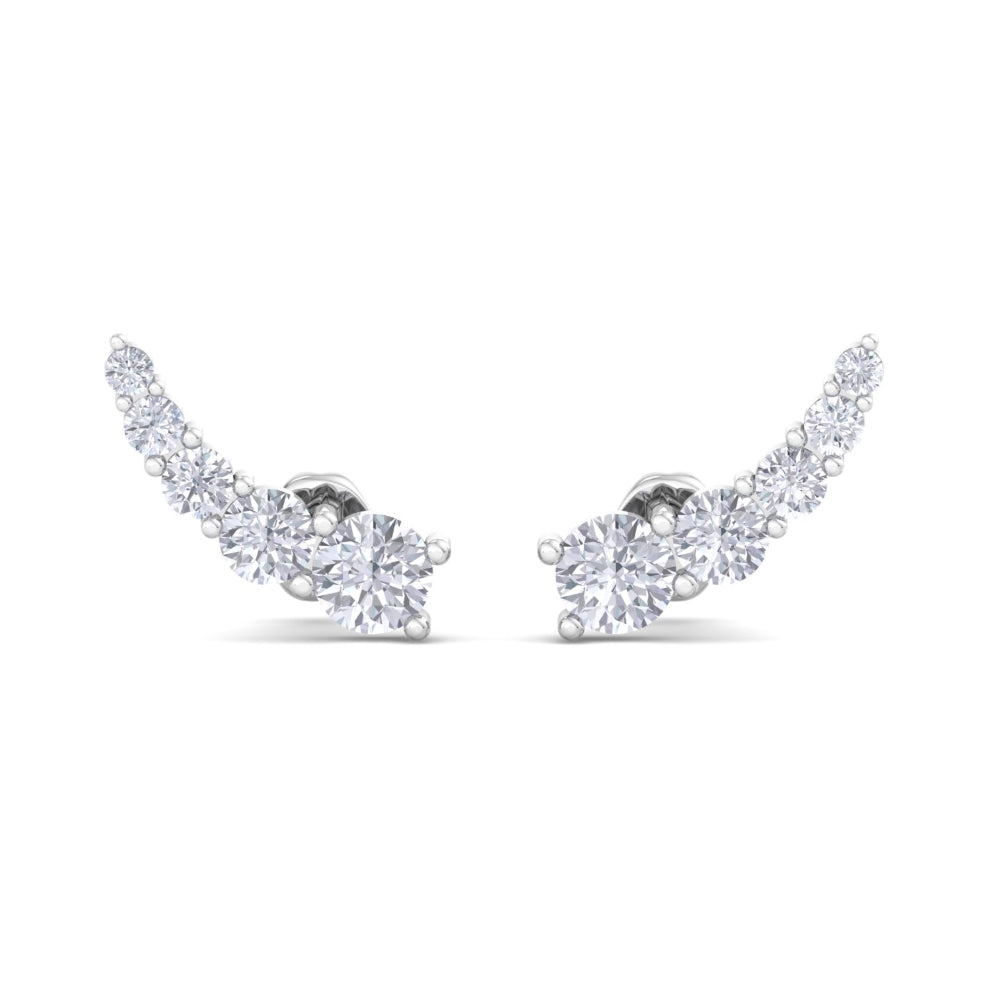 Dainty Silver Ear Climbers - 925 Sterling Silver. Inspired by the captivating nature of climbing vines, these ear climbers sy...