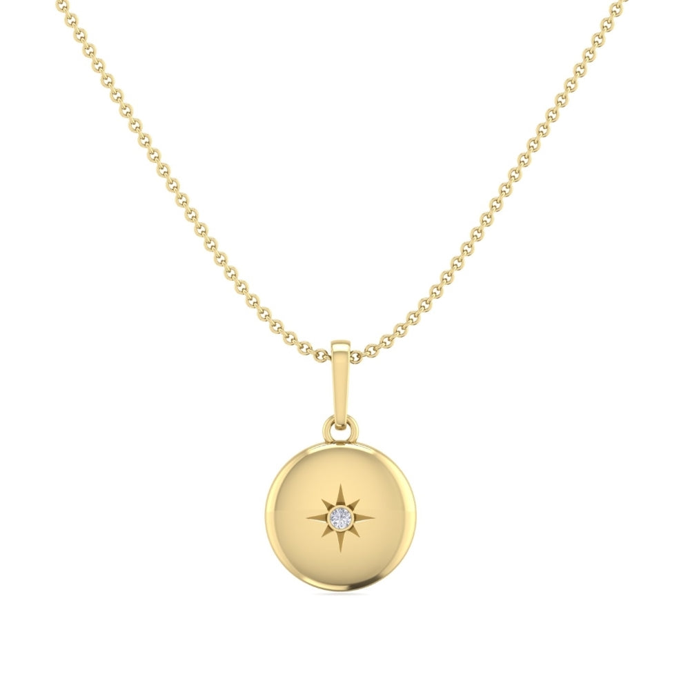 Stardust Disc Charm Gold Necklace - 18K Gold Plated. Imagine gazing up at the heavens, where millions of stars twinkle and sh...