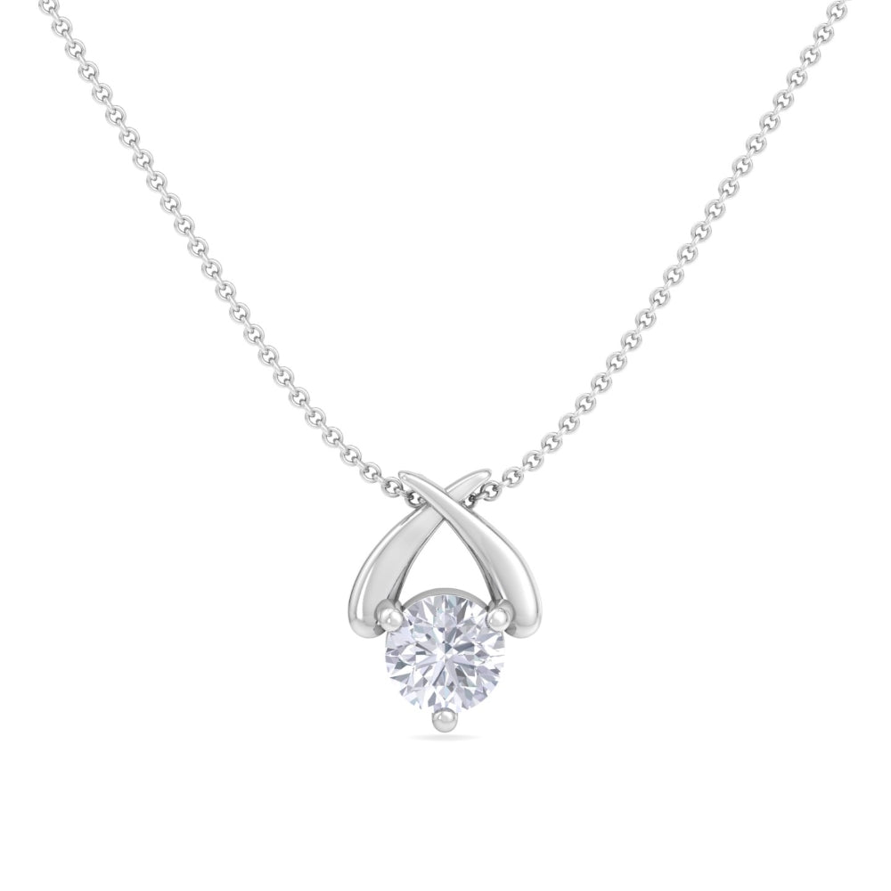 Camila Solitaire Drop Linked Pendant In Silver- 925 Sterling Silver. A beautifully crafted piece of jewellery that embodies e...