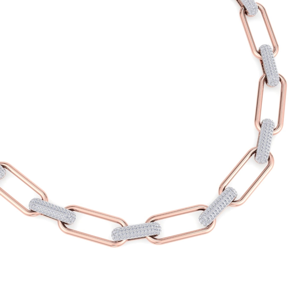 Rose Gold and Silver Bling Chain Necklace