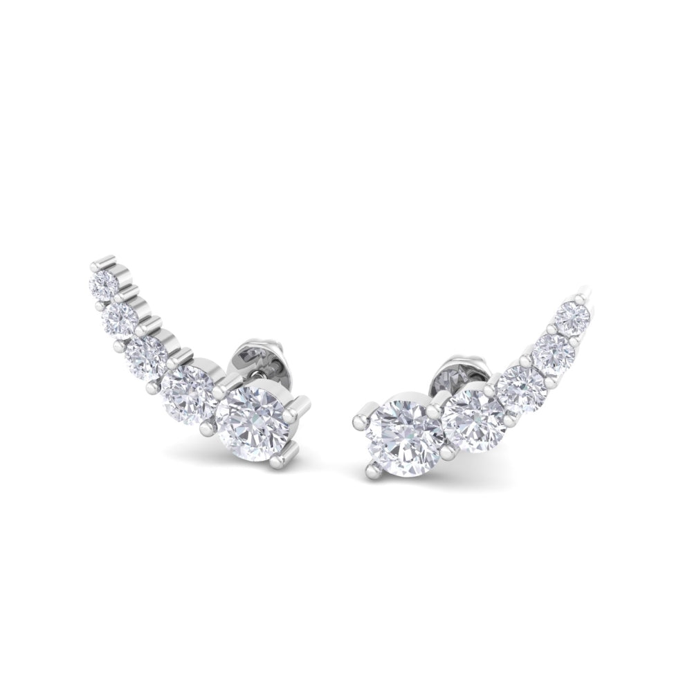 Dainty Silver Ear Climbers - 925 Sterling Silver