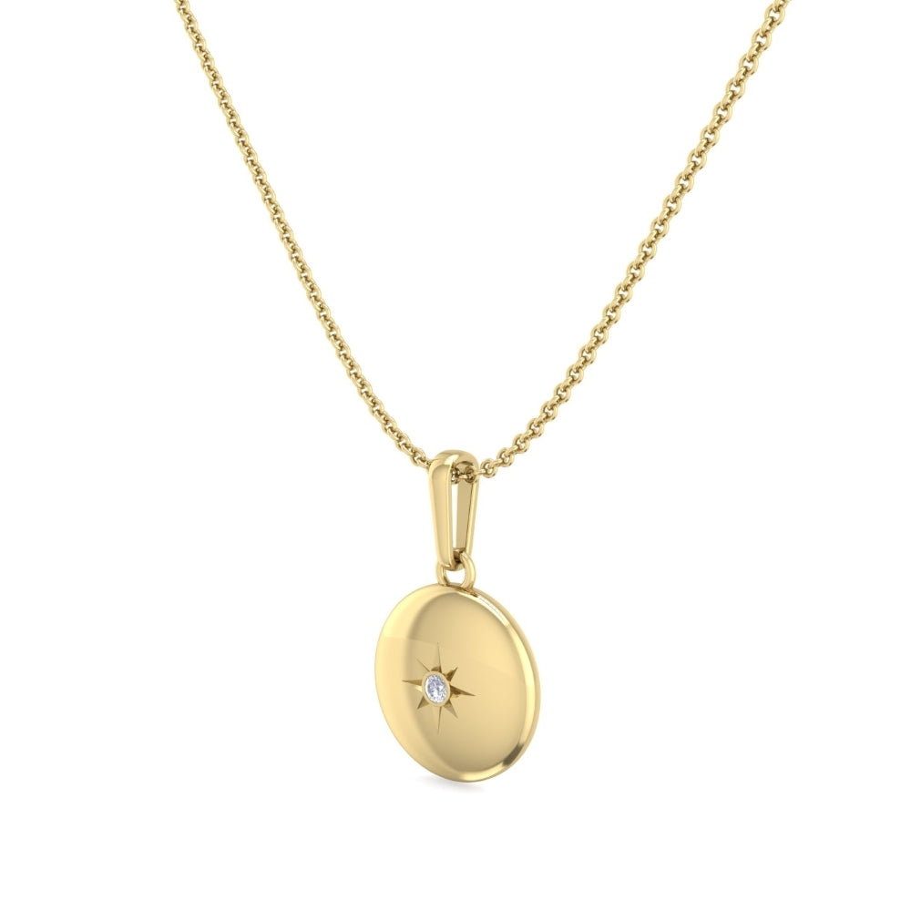 Stardust Disc Charm Gold Necklace - 18K Gold Plated
