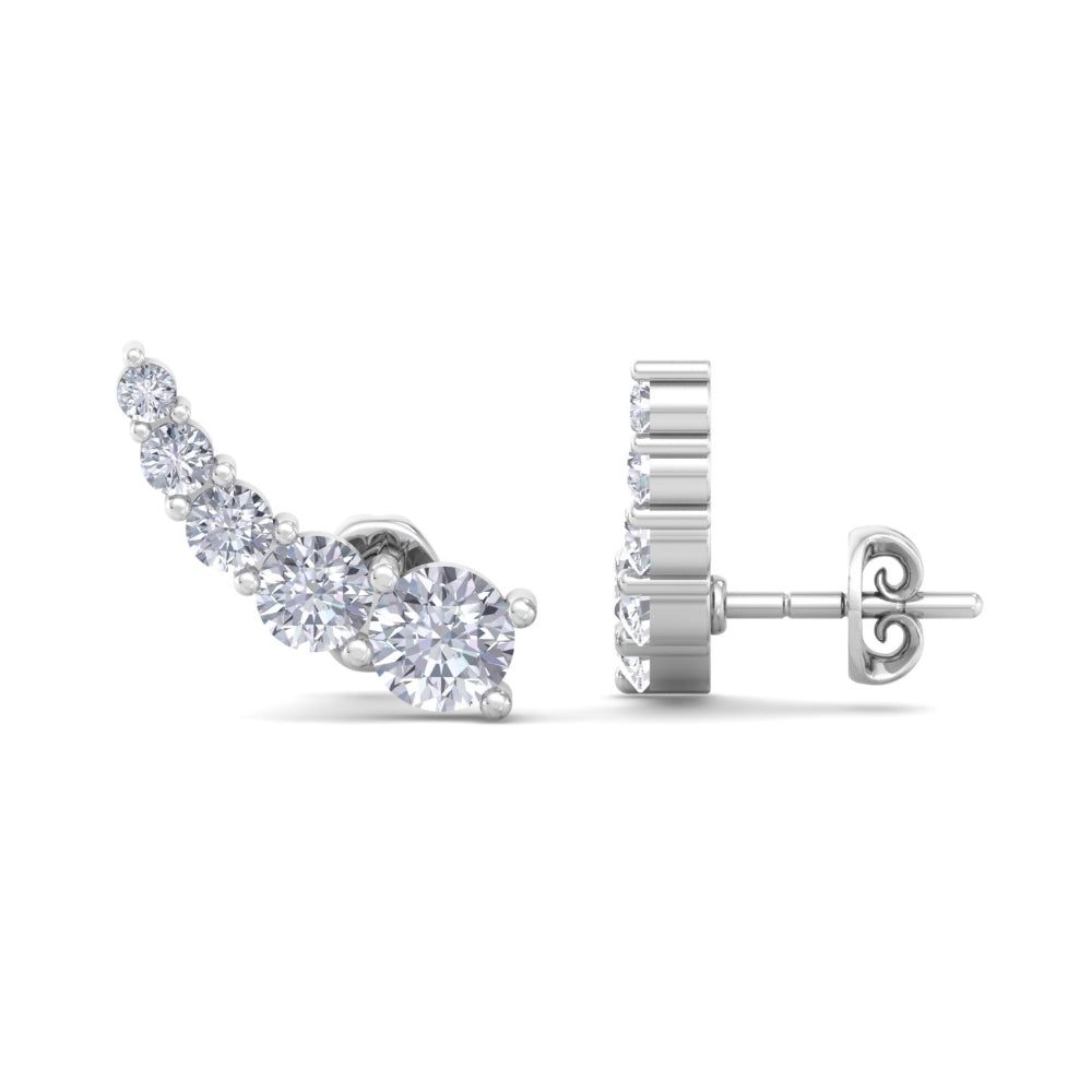 Dainty Silver Ear Climbers - 925 Sterling Silver