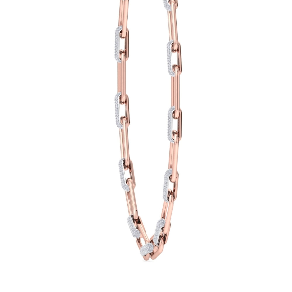 Rose Gold and Silver Bling Chain Necklace