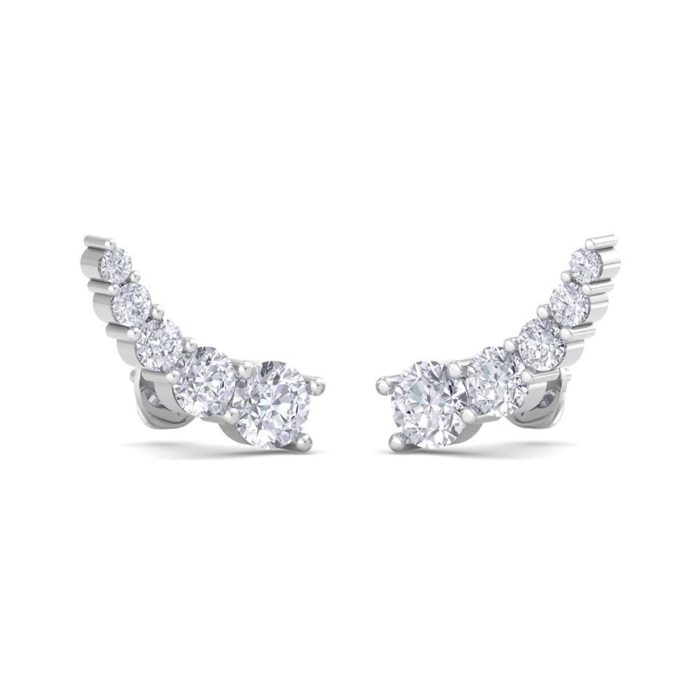 Dainty Silver Ear Climbers - 925 Sterling Silver