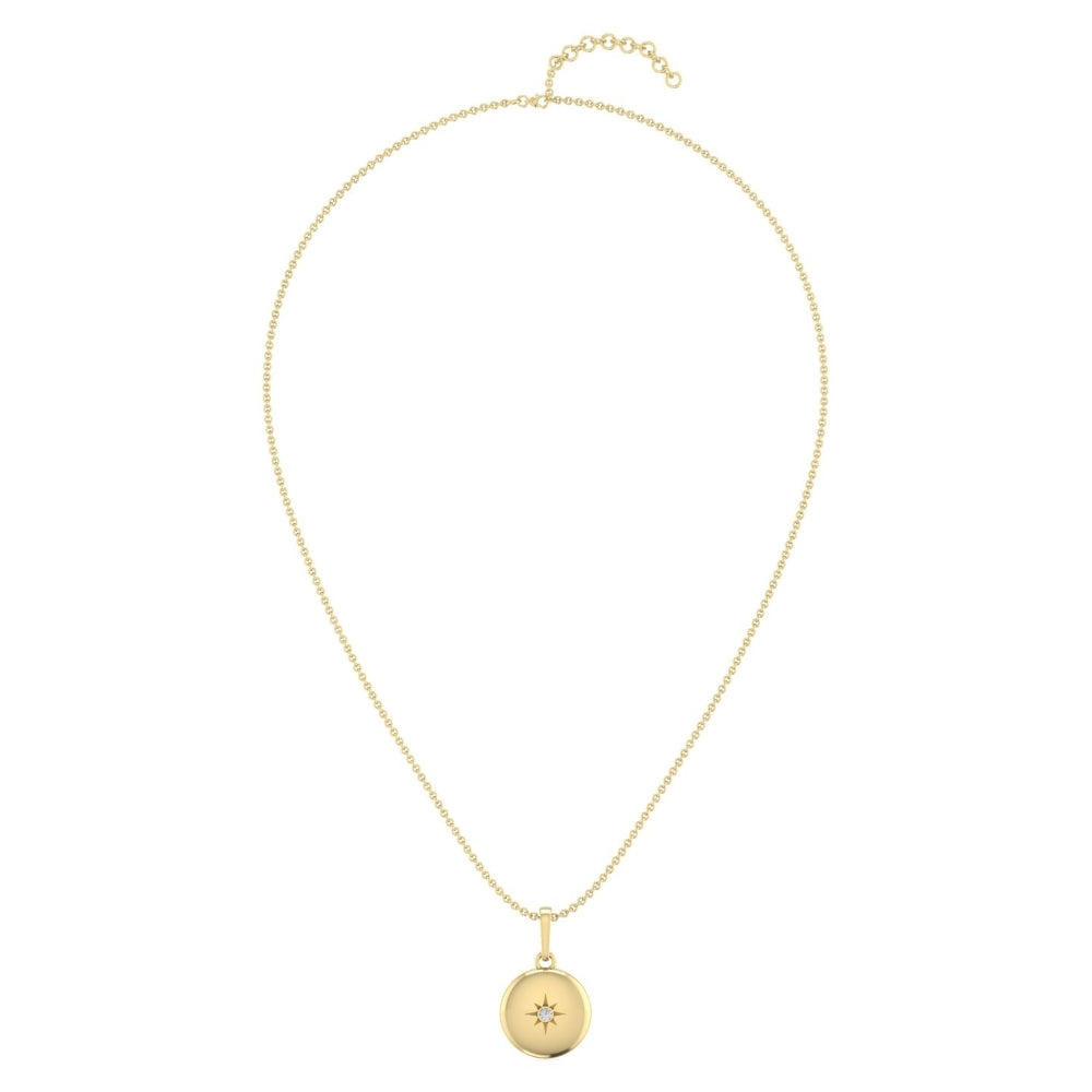 Stardust Disc Charm Gold Necklace - 18K Gold Plated