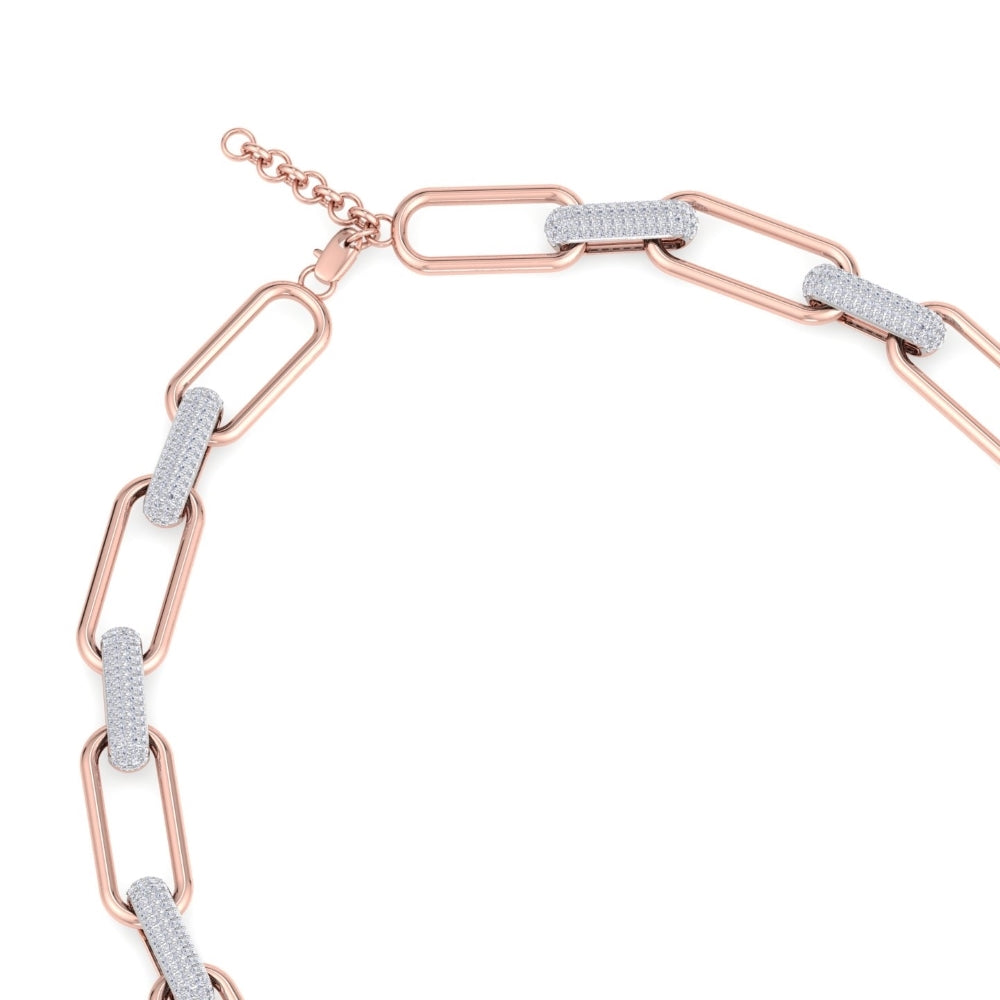 Rose Gold and Silver Bling Chain Necklace