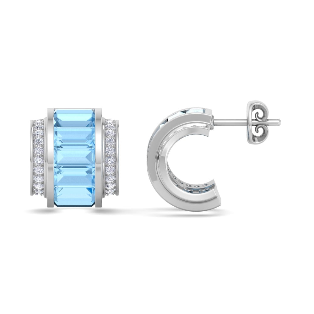 Vintage Art Deco Aquamarine Blue Earrings