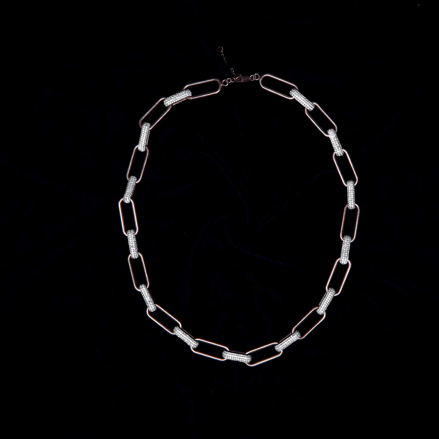 Rose Gold and Silver Bling Chain Necklace