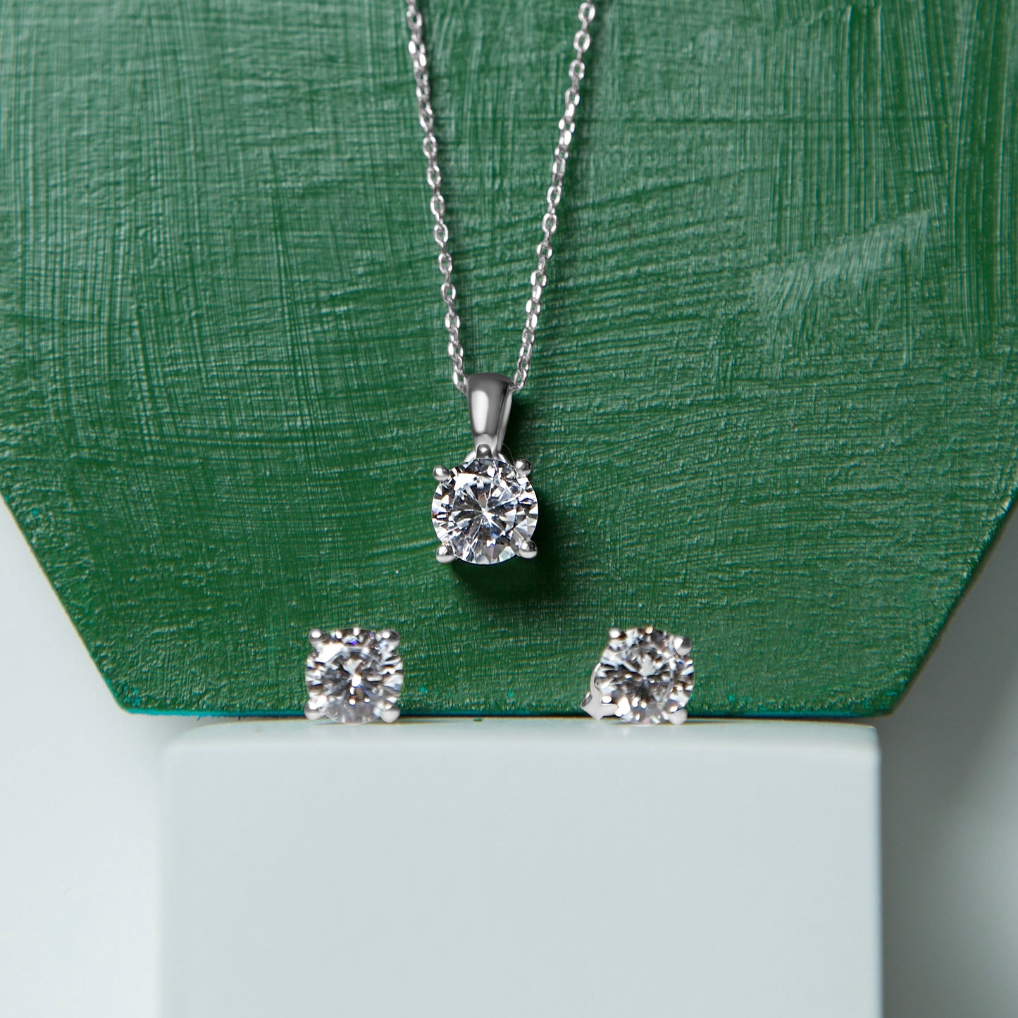Signature Solitaire Pendant set - 925 Sterling Silver