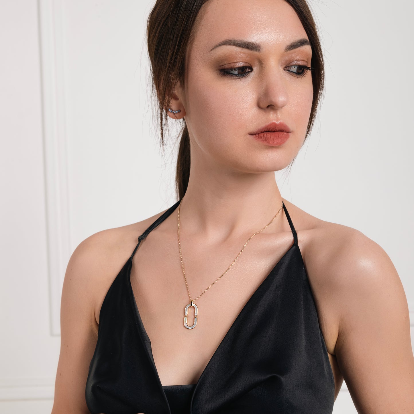 Forever Linked Mother Of Pearl Pendant- 18K Gold Plated