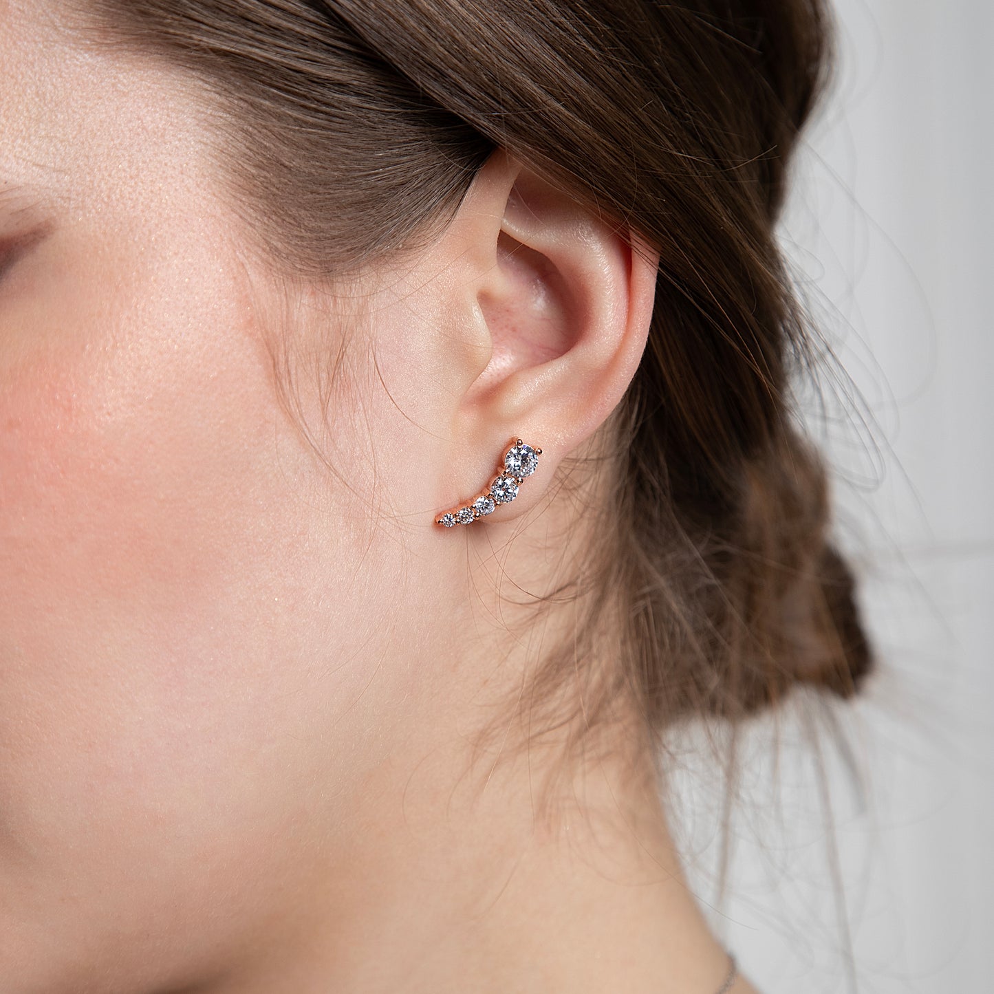 Dainty Rose Gold Ear Climbers