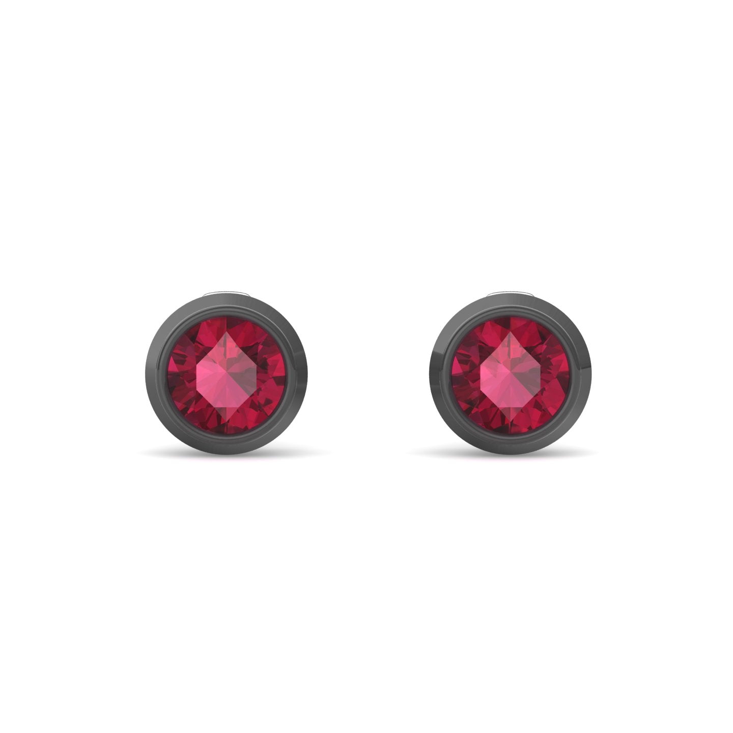 Dexter Minimal Black Ruby Studs- Fine Ruthenium Plated. Elevate your elegance with Dexter Minimal Black Ruby Studs - a stunni...