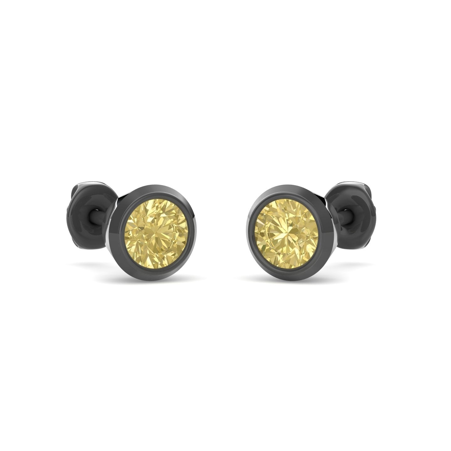 Dexter Minimal yellow citron Studs- Fine Ruthenium-Plated