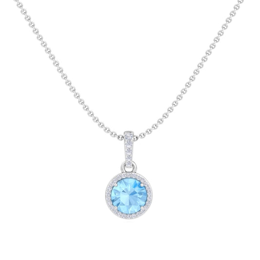 Éste Brilliant Cut Aqua Blue Pendant In Silver -925 Sterling Silver. A mesmerizing piece inspired by the tranquil beauty of t...