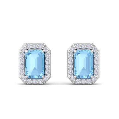 Eva Baguette Cut Blue Earrings In Silver- 925 Sterling Silver. These earrings are not just a piece of jewellery; they are a s...