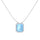 Estella Baguette Cut Aqua Blue Pendant In Silver - 925 Sterling Silver