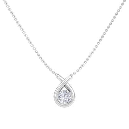 Vera Solitaire Pear Drop Pendant In Silver - 925 Sterling Silver. The gentle curves of a ripe pear and its fascinating shape ...