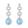 Martina Aqua Blue Dangle Earrings In Silver- Sterling Silver With White Rhodium Plated