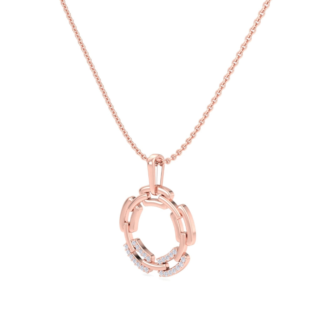 Modern Geometric Circle Of Life Pendant In Rose Gold - 18K Rose Gold Plated