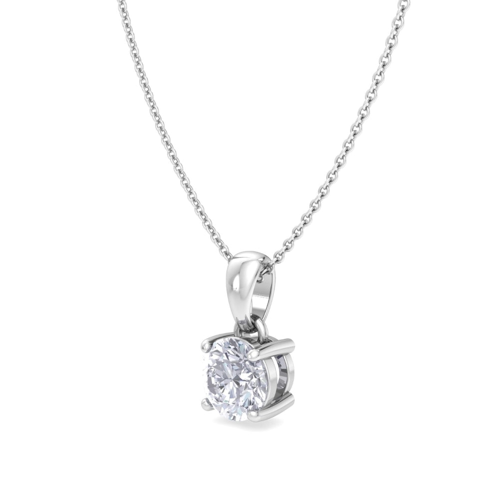 Signature Solitaire Pendant In Silver - 925 Sterling Silver