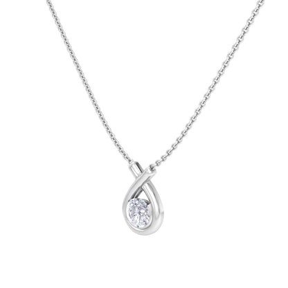 Vera Solitaire Pear Drop Pendant In Silver - 925 Sterling Silver