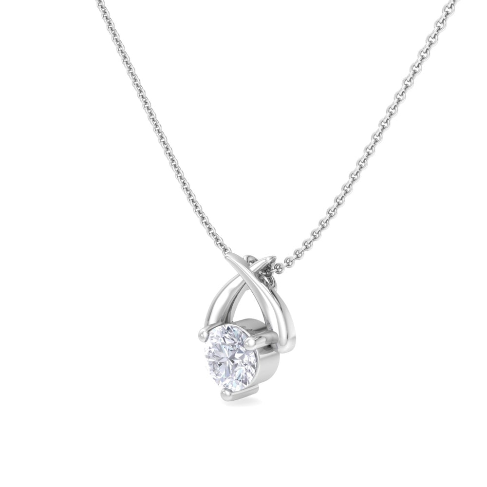 Camila Solitaire Drop Linked Pendant In Silver- 925 Sterling Silver