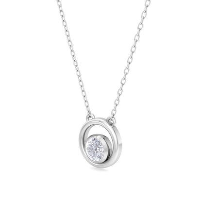 Sterling Floating Solitaire Pendant In Silver - 925 Sterling Silver