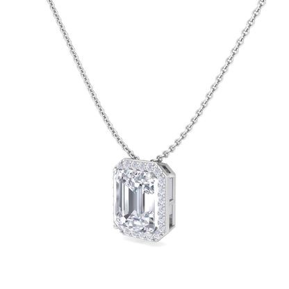 Estella Baguette Cut Silver Pendant