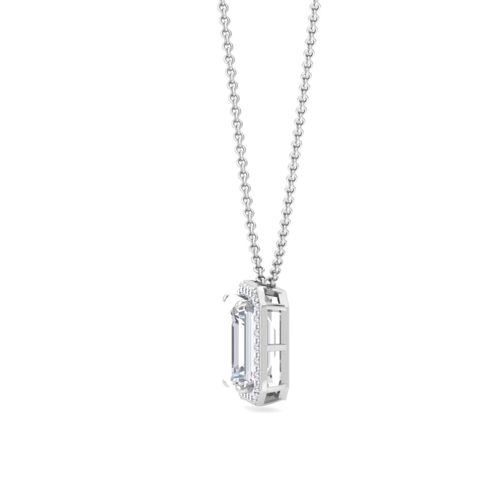 Estella Baguette Cut Silver Pendant