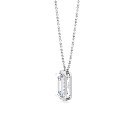 Estella Baguette Cut Silver Pendant