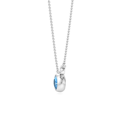 Lucent Aquamarine Blue Signature Love Pendant In Silver - 925 Sterling Silver