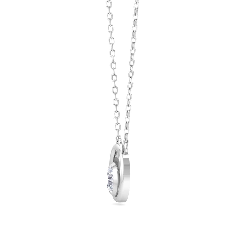 Sterling Floating Solitaire Pendant In Silver - 925 Sterling Silver