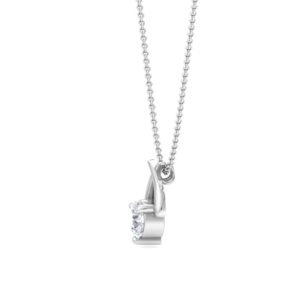 Camila Solitaire Drop Linked Pendant In Silver- 925 Sterling Silver