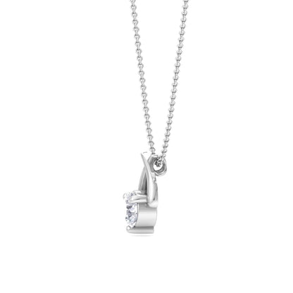 Camila Solitaire Drop Linked Pendant In Silver- 925 Sterling Silver