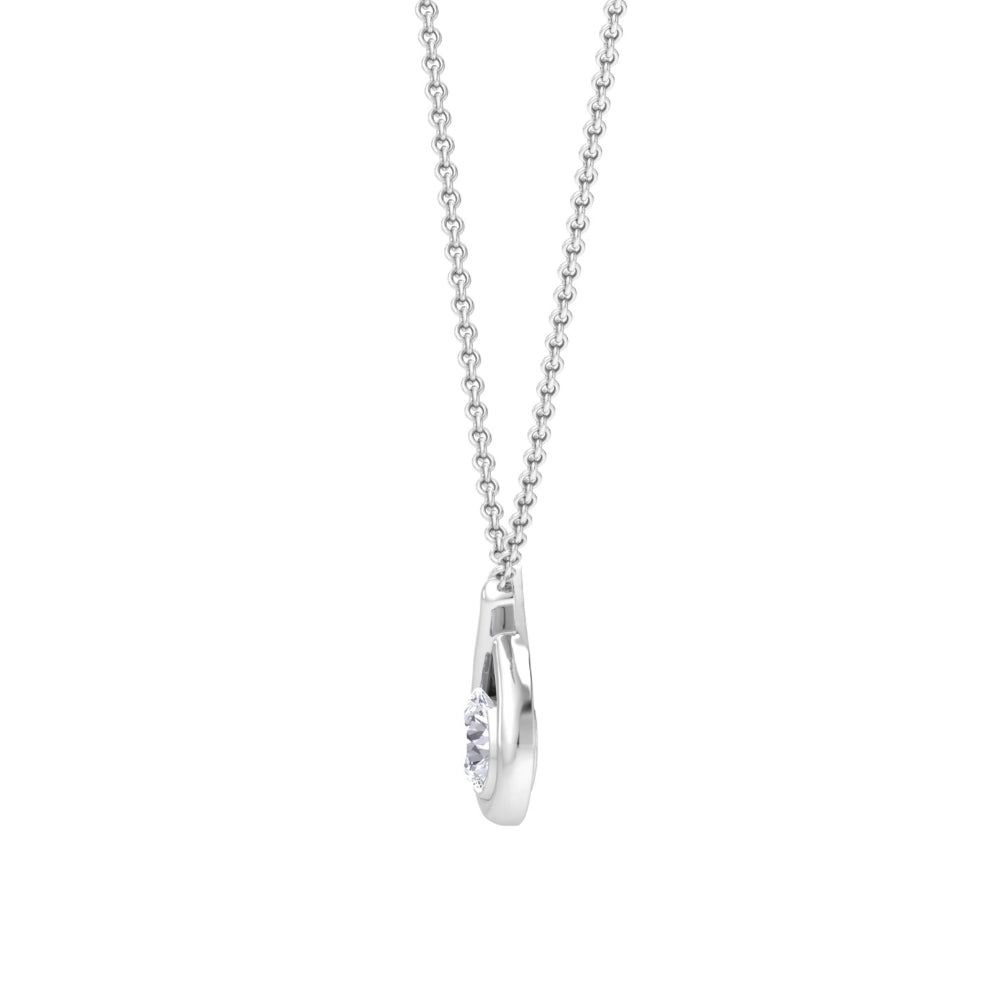 Vera Solitaire Pear Drop Pendant In Silver - 925 Sterling Silver