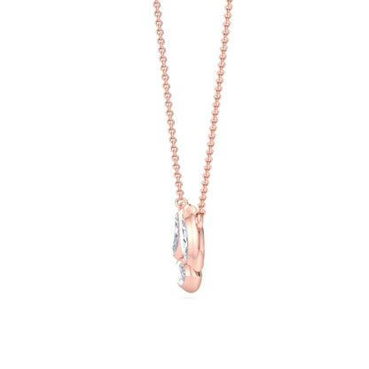 Bezel Marquise Cut Rose Gold Pendant - 18k Rose Gold Plated