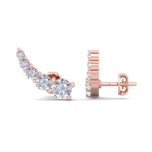 Dainty Rose Gold Ear Climbers