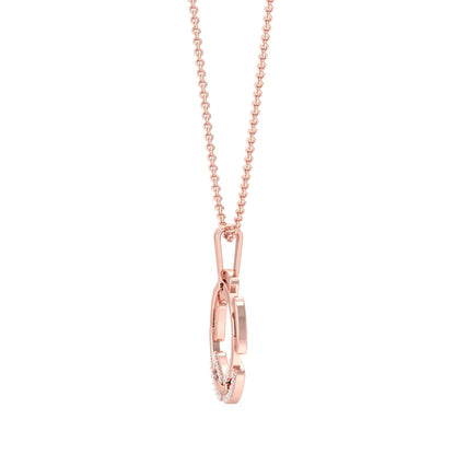 Modern Geometric Circle Of Life Pendant In Rose Gold - 18K Rose Gold Plated