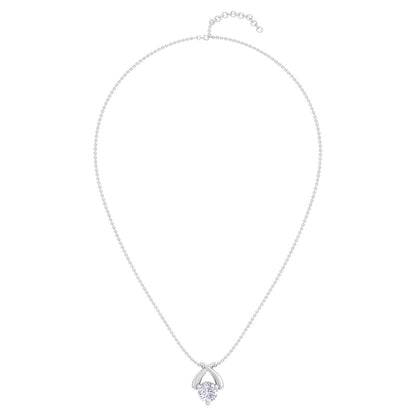 Camila Solitaire Drop Linked Pendant In Silver- 925 Sterling Silver