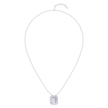 Estella Baguette Cut Silver Pendant