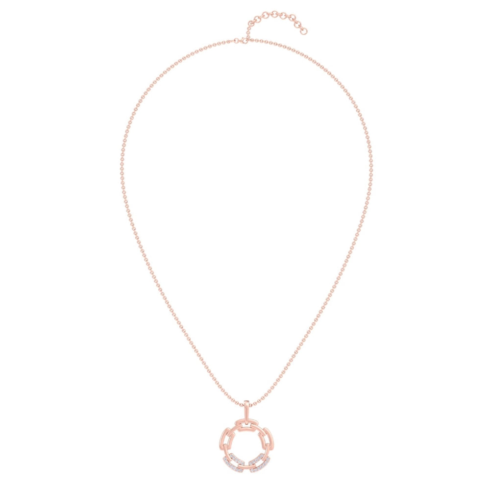 Modern Geometric Circle Of Life Pendant In Rose Gold - 18K Rose Gold Plated