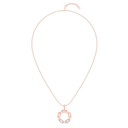 Modern Geometric Circle Of Life Pendant In Rose Gold - 18K Rose Gold Plated