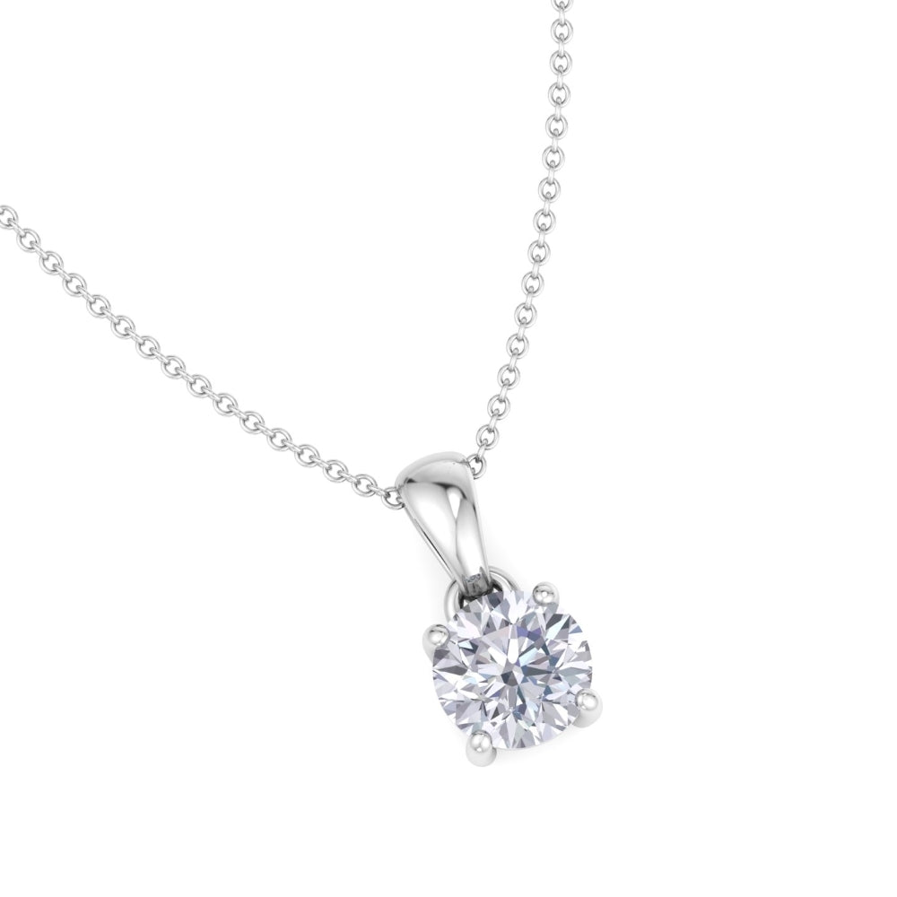 Signature Solitaire Pendant In Silver - 925 Sterling Silver