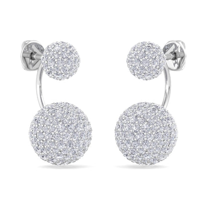 Louis Shimmering Front and Back Silver Earrings