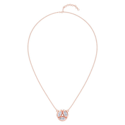 Bezel Marquise Cut Rose Gold Pendant - 18k Rose Gold Plated