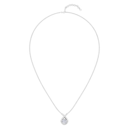 Vera Solitaire Pear Drop Pendant In Silver - 925 Sterling Silver