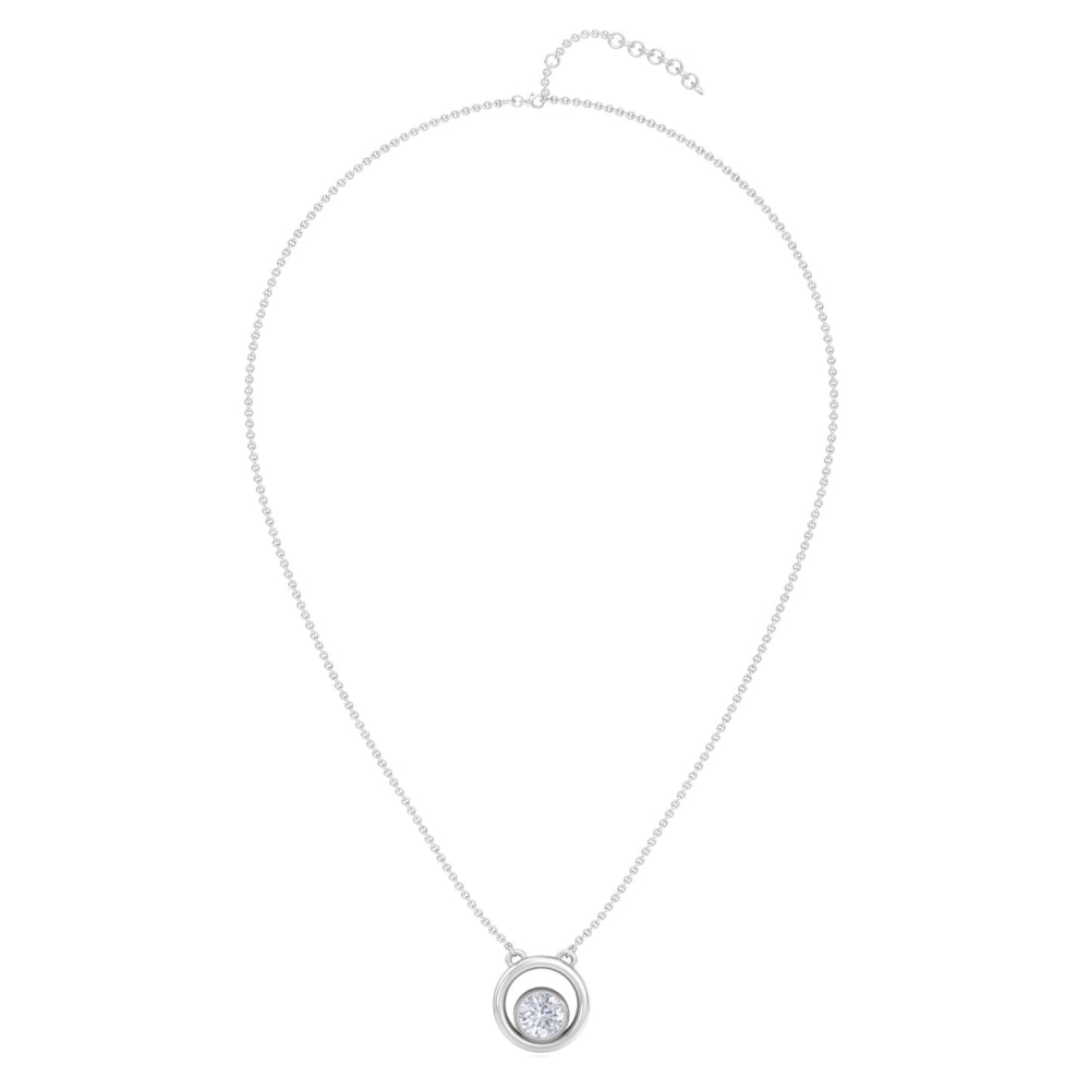 Sterling Floating Solitaire Pendant In Silver - 925 Sterling Silver