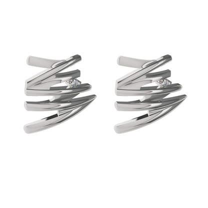 Sterling Connected Solitaire Earrings In Silver. The Sterling Connected Solitaire Earrings are a reflection of elegance and r...